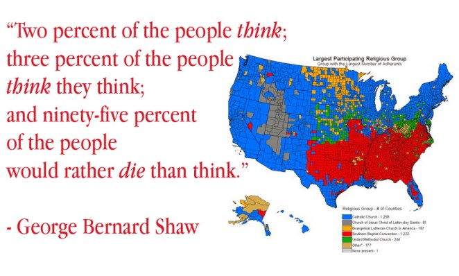 US Religion Map - George Bernard Shaw Quote