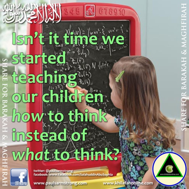 Teaching our children how to think