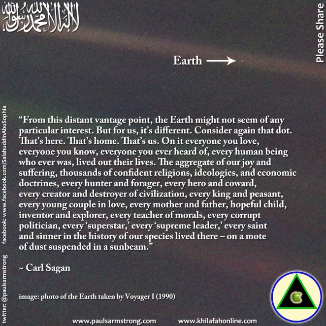 A mote of dust suspended in a sunbeam