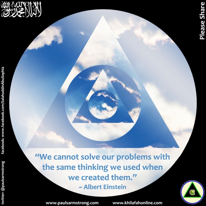 Circles, triangles, Einstein quote about problem solving