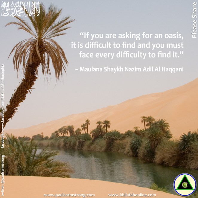 Shaykh Nazim - If you are asking for an oasis